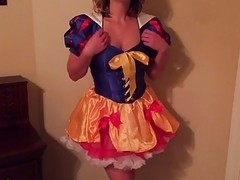 Snow White masturbates, strips and masturbates again.