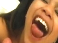 Ebony Debutante Swallows Old Mans Cum