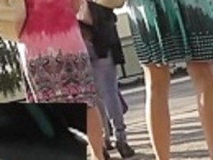 Green string panty upskirt footage