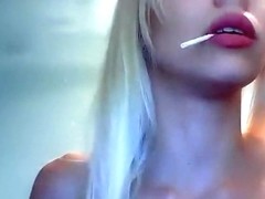 Beautiful blonde Viki454551 playing with candy