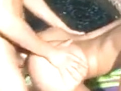 Hairy Brunette Fucking Outside