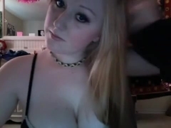 Blonde immature hot toy action on webcam