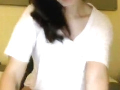 Big assed beauty tasting her own cum on webcam