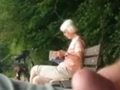 Teaser - Public ejaculation for Granny in the park