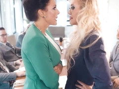 Large Tit Milfs Reagan Foxx & Brandi Love Bang In The Boardroom! Full