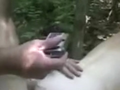 Wild Redhead getting drilled doggy style in the woods