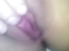 Girlfriend's constricted snatch and anus played with