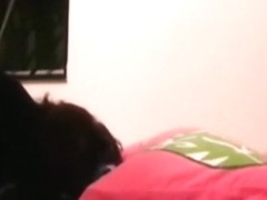 Brunette girl gets doggystyle fucked by her bf on the bed