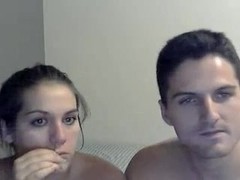 Hot non-professional couple on web camera incl. facial