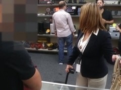 Huge boobies business woman fucked by pawn man to earn cash