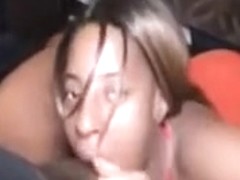 Ebon dilettante sucks a 12inch bbc