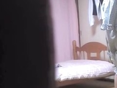 Sexy Asian teen is getting spied masturbating at the table