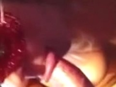 Wife wearing a mask teases husbands ramrod