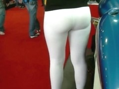 how  sexy is this girl dancing in tight white pants?