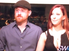 Redhead Couple Arrives For A Meet And Greet At Swingers