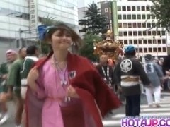 Yuzuru sucks shlong before getting doggy fuck