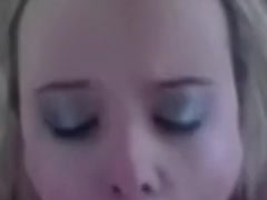Blond girlfriend takes precious facial
