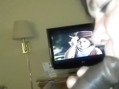 Bbc sperm snack for this white bbw, after a blowjob.