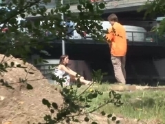 amateur couple fucking on public place