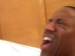 Nasty ebony girl enjoys the pleasure that a huge black shaft provides