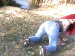 Redhead german slut inseminated in nature