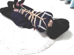 Asian tight hogtie bondage