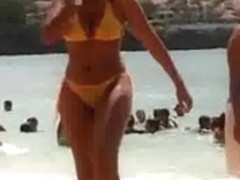 Busty Girl Wearing See-Through Bikini