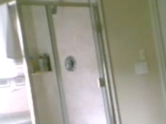 in and out of the shower