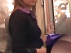 Dull playgirl got the upskirt legs caught on camera