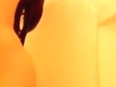 Blonde girl with hairy pussy plays with the showerhead in the shower