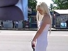 Face Hole-watering upskirt closeup view