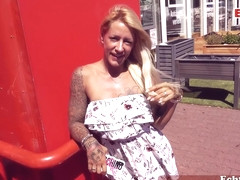 German Blonde Street Babe Fuck Date In Public