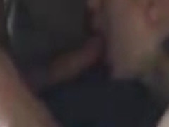 Blonde girl in red surely loves sucking dick and balls