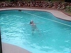 My wife drilled hard at the pool