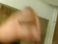 Steven Zaddy strokes his big cock and cums on bathroom floor