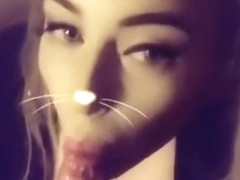 Whore (Amelia Skye) tit fucks and sucks cock outdoors on Snapchat