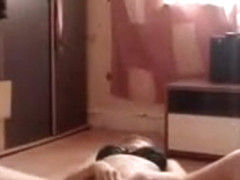 Skinny Brunette Stripping