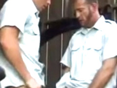 Two gay policemen masturbate together