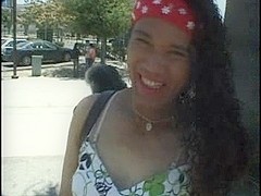 Swarthy crossdresser sucking