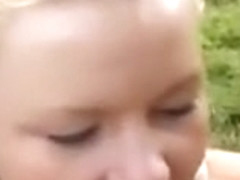 Blonde Slut Fucking in the Woods