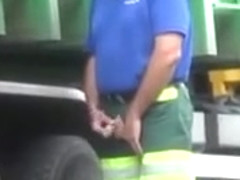 Truckers take a piss