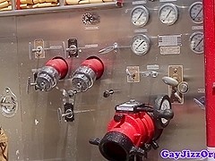 Orgy with muscular fireman Colby Jansen