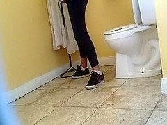 My lusty clip with hot slut sitting on a toilet
