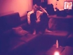 Office worker fucks his gf on the sofa after a hard day of work