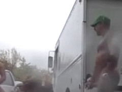 Hot Public Jerking On A Rainy Day