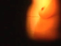 My mom under the shower