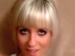 Cute blonde fuck toy licks her lips after this babe swallows