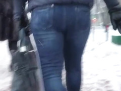 MILF's ass in winter