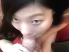 Hot Chinese babe giving a hot blowjob