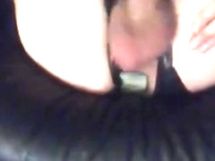 Wanking in latex, nylons, butt plug, cock ring, cum shot